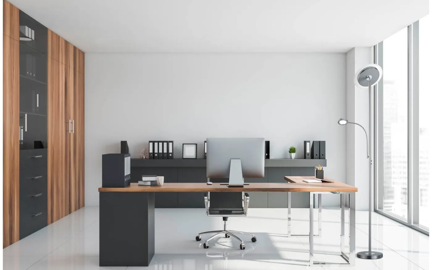 Ackbar Golvlampa LED uplight borstad stål