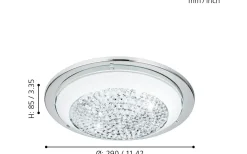 Acolla Plafond 29cm LED 3000K 11W Krom/Kristall