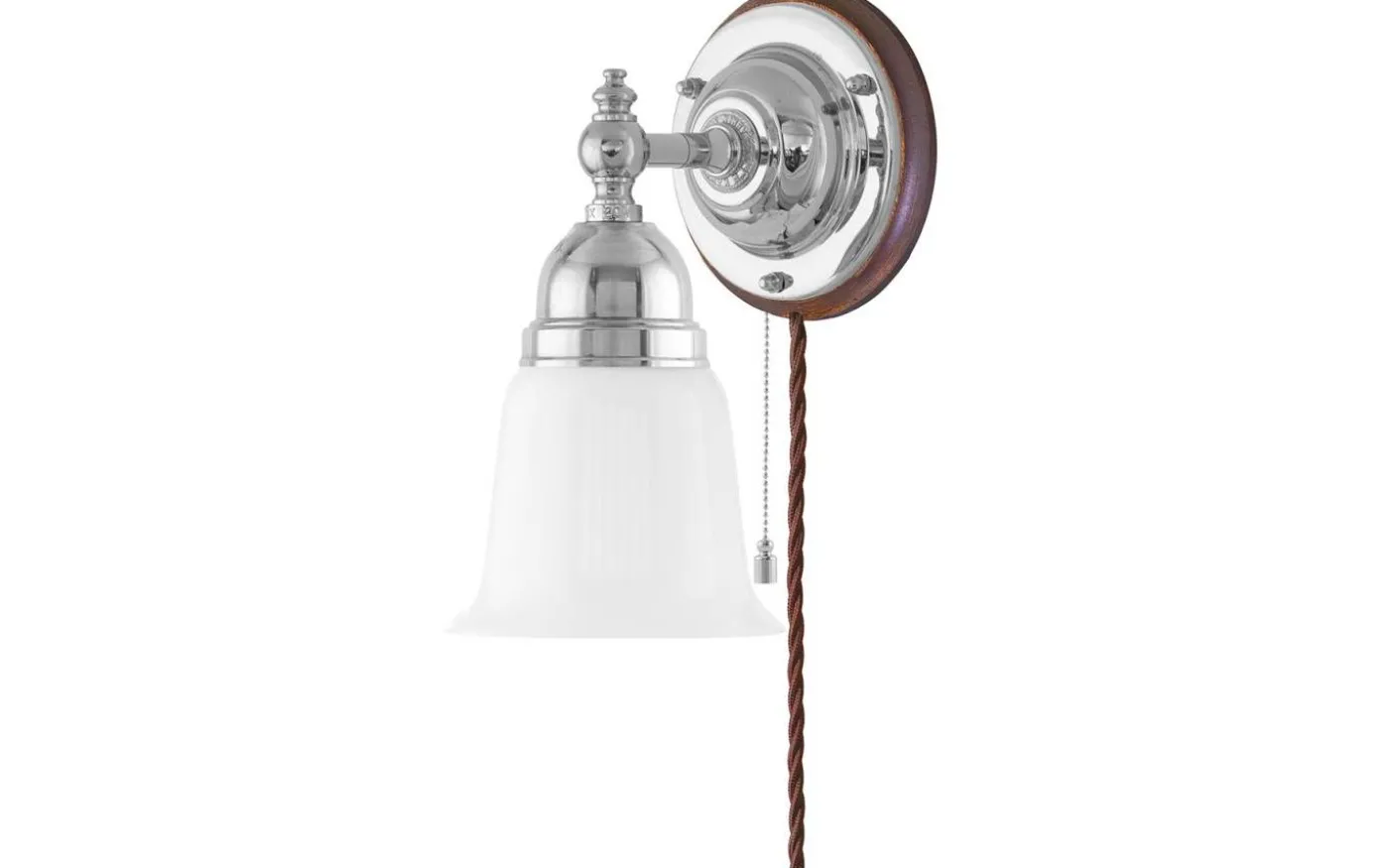 Adelborg - Förnicklad / Brytare / Brunt fäste