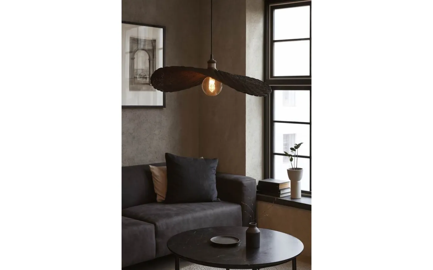 Adele Takskärm 66cm Svart