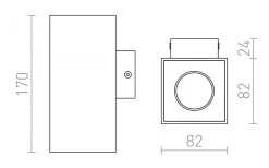 Agate II Vägglampa Borstad Aluminium GU10