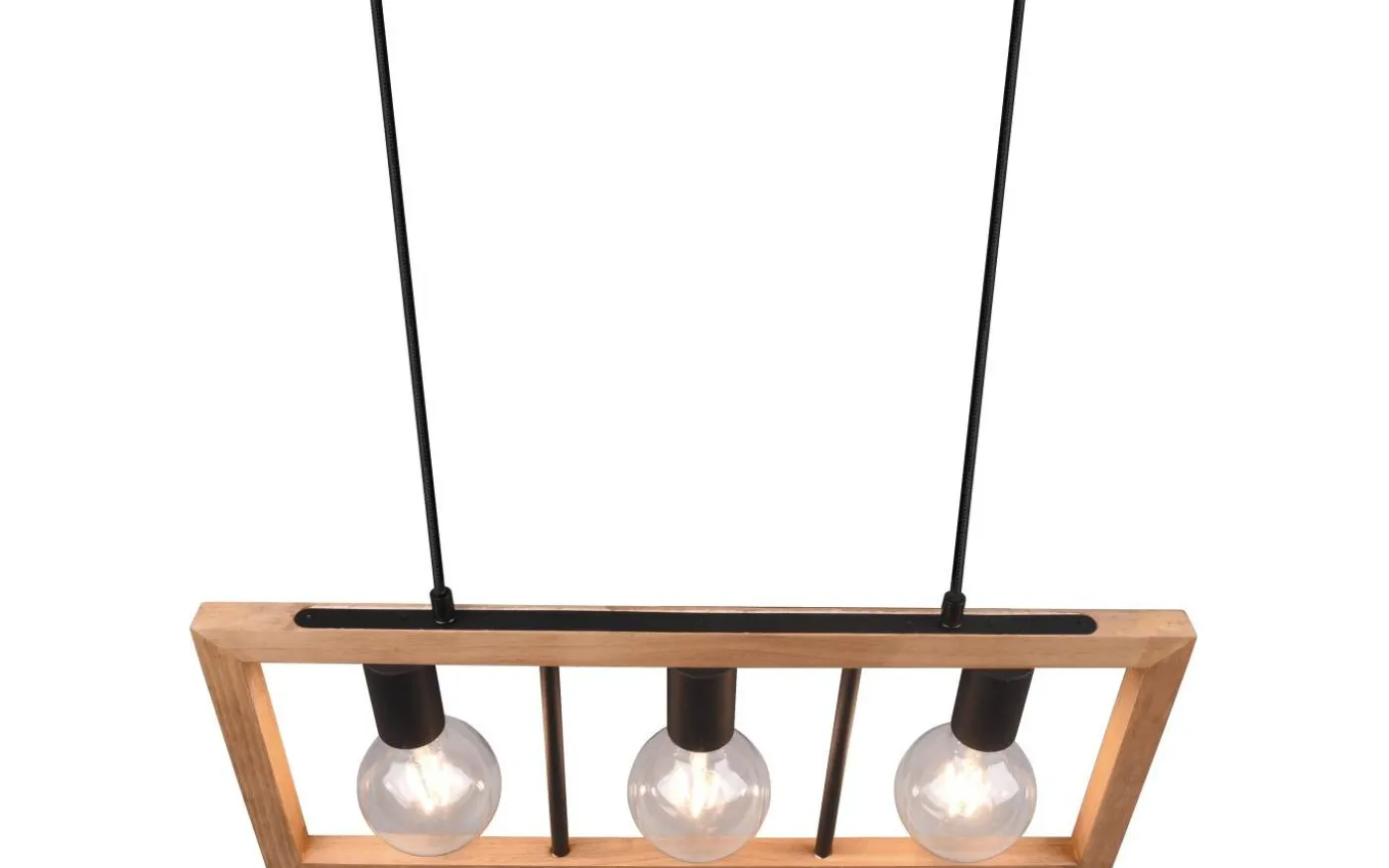 Agra Takpendel 3-delad E27 matt svart/trä