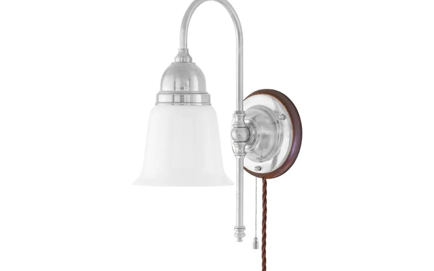 Ahlström - Förnicklad / Brytare / Brunt fäste