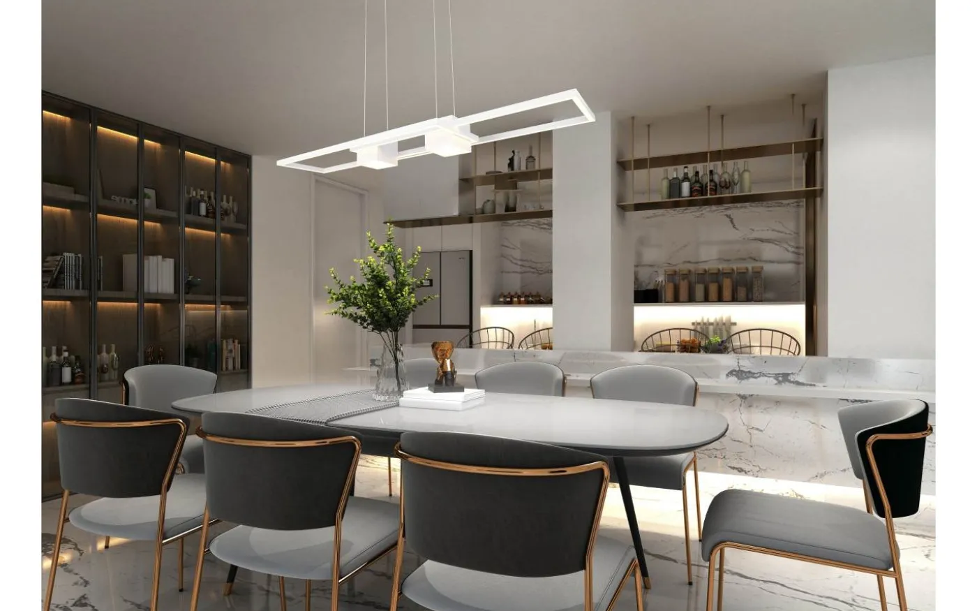 Albany Takpendel LED matt vit