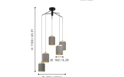 Albariza Taklampa 70cm Cappuccino/Guld