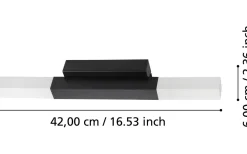 Alcudia Vägglampa 42cm LED 3000K 2x5,5W Svart IP44