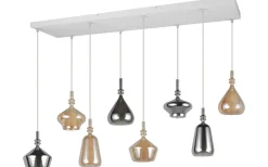 Aldea Takpendel 8 st 115cm E14 bärnsten/förkromad