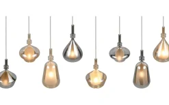 Aldea Takpendel 8 st 115cm E14 bärnsten/förkromad