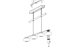Aleandro Taklampa 80cm LED 3000K 4x4,5W Krom