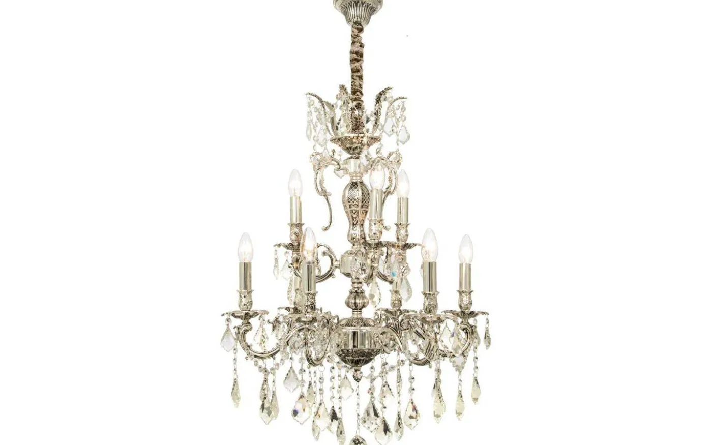 Allington Kristallkrona 60cm 9L Antiksilver