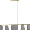 Almeida Taklampa 120cm Cappuccino/Borstad Mässing