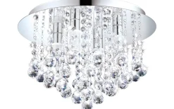 Almonte Kristallplafond 35cm G9 LED 3000K 4x3W Krom IP44