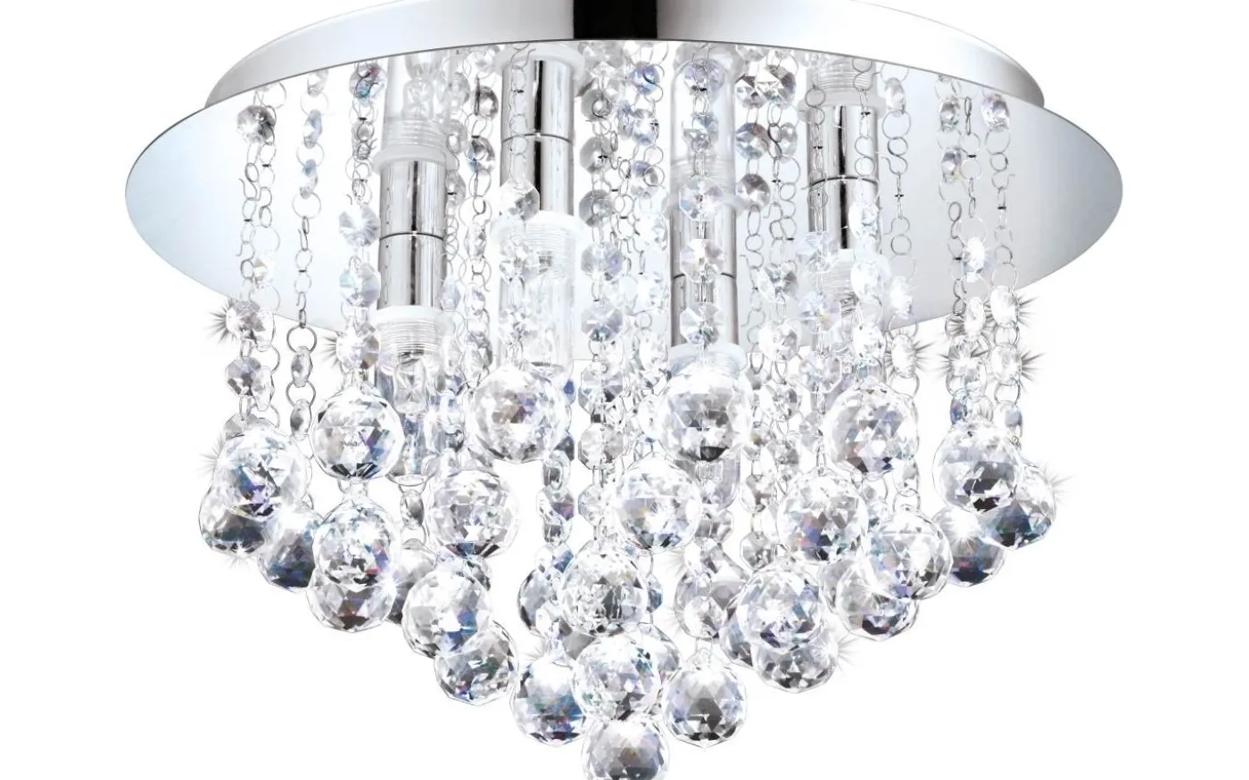 Almonte Kristallplafond 35cm G9 LED 3000K 4x3W Krom IP44