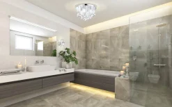 Almonte Kristallplafond 35cm G9 LED 3000K 4x3W Krom IP44