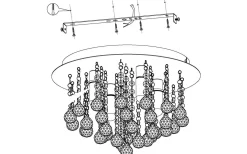 Almonte Kristallplafond 35cm G9 LED 3000K 4x3W Krom IP44
