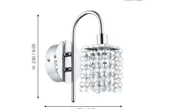 Almonte Vägglampa Kristall G9 LED 3000K 3W Krom IP44