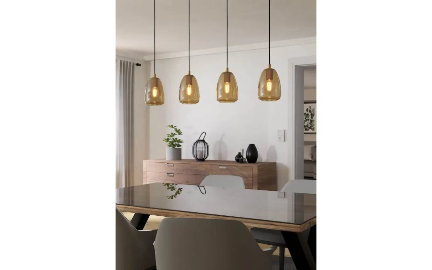 Alobrase Taklampa 108cm Borstad Mässing