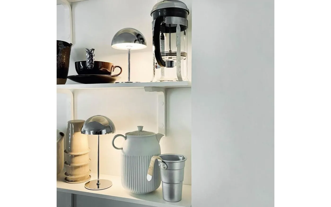 Along Uppladdningsbar Bordslampa 2-Pack Krom