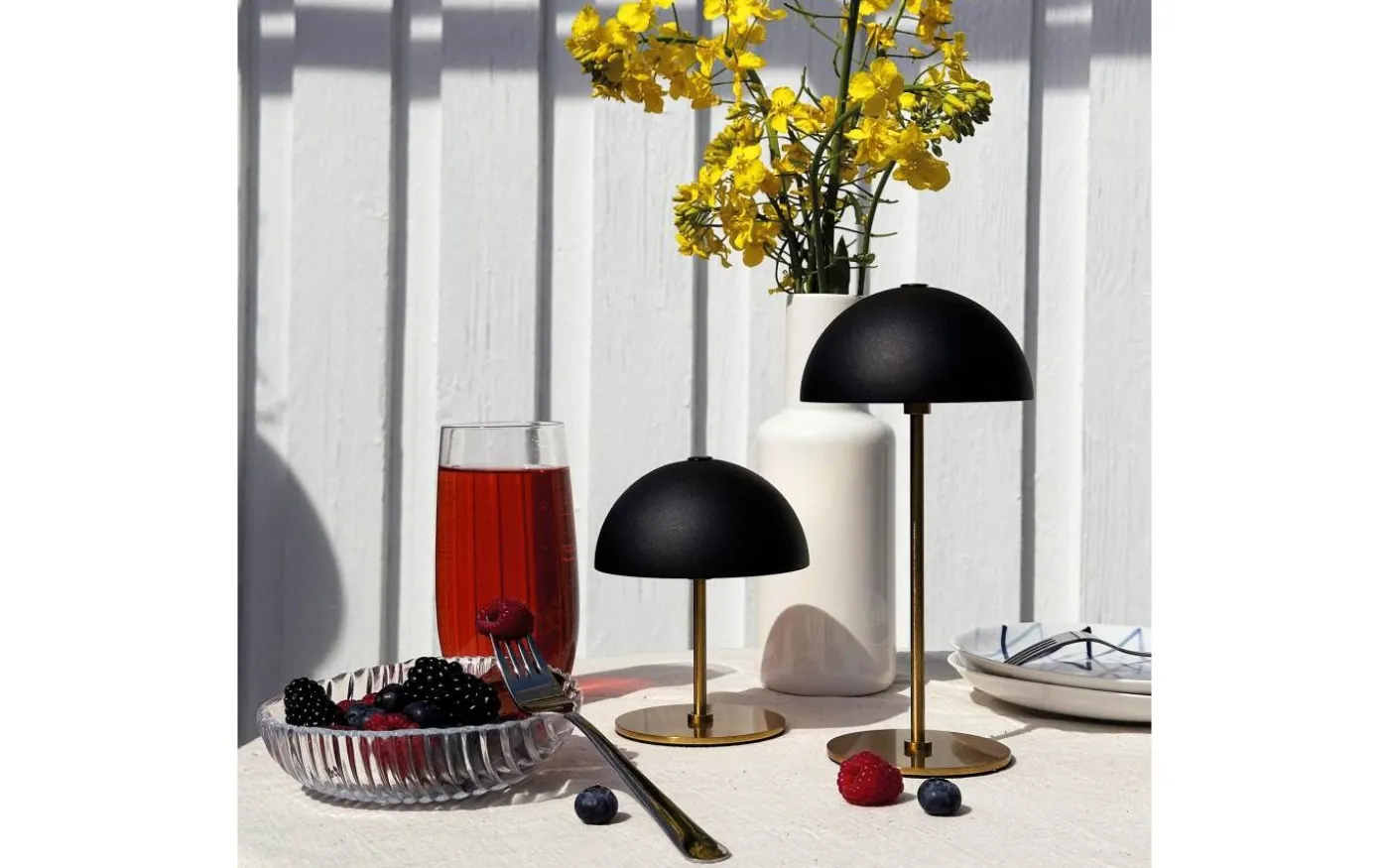 Along Uppladdningsbar Bordslampa 12/20cm 2 styck Svart/Mässing