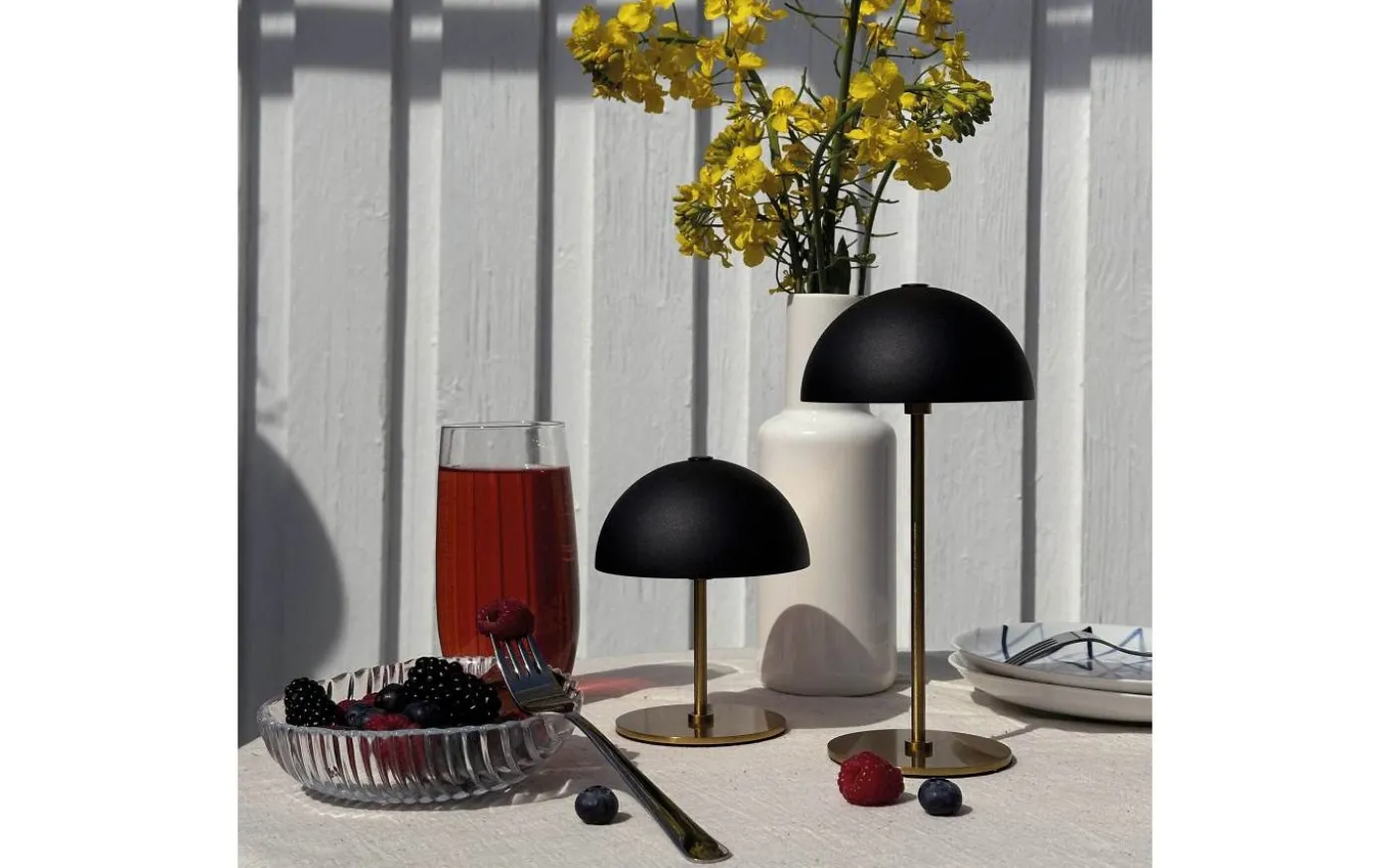 Along Uppladdningsbar Bordslampa 12/20cm 2 styck Svart/Mässing