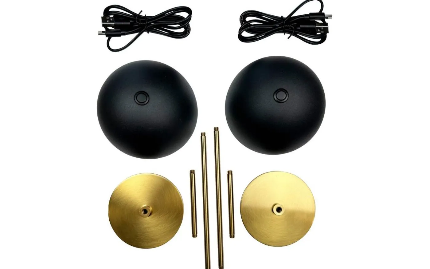 Along Uppladdningsbar Bordslampa 12/20cm 2 styck Svart/Mässing