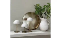 Along Uppladdningsbar Bordslampa 12/20cm 3 styck + Bricka Beige/Mässing