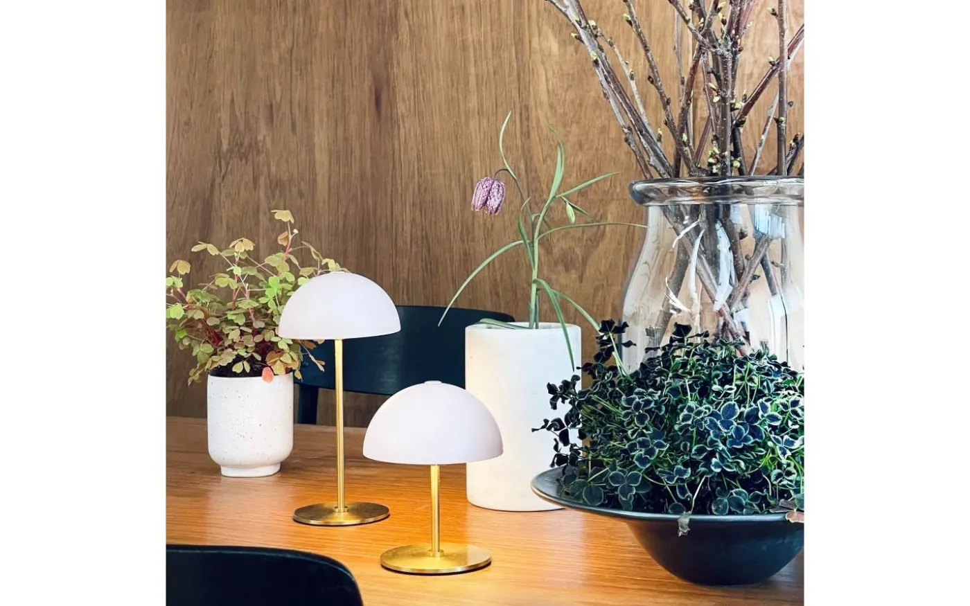 Along Uppladdningsbar Bordslampa 12/20cm 2 styck Beige/Mässing