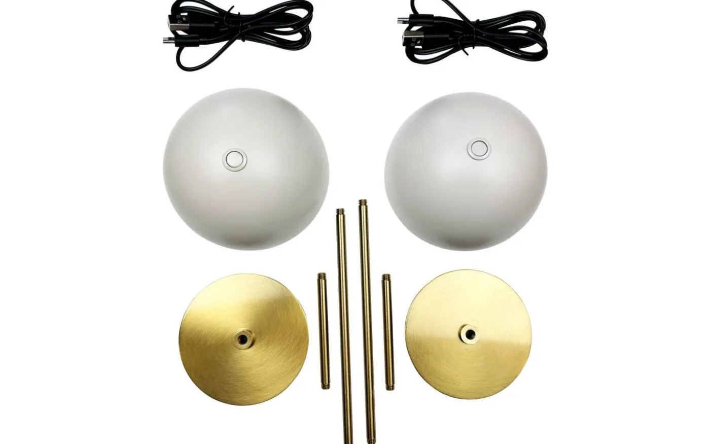 Along Uppladdningsbar Bordslampa 12/20cm 2 styck Beige/Mässing