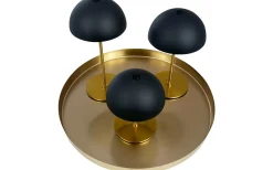 Along Uppladdningsbar Bordslampa 12/20cm 3 styck + Bricka Svart/Mässing