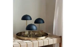 Along Uppladdningsbar Bordslampa 12/20cm 3 styck + Bricka Svart/Mässing