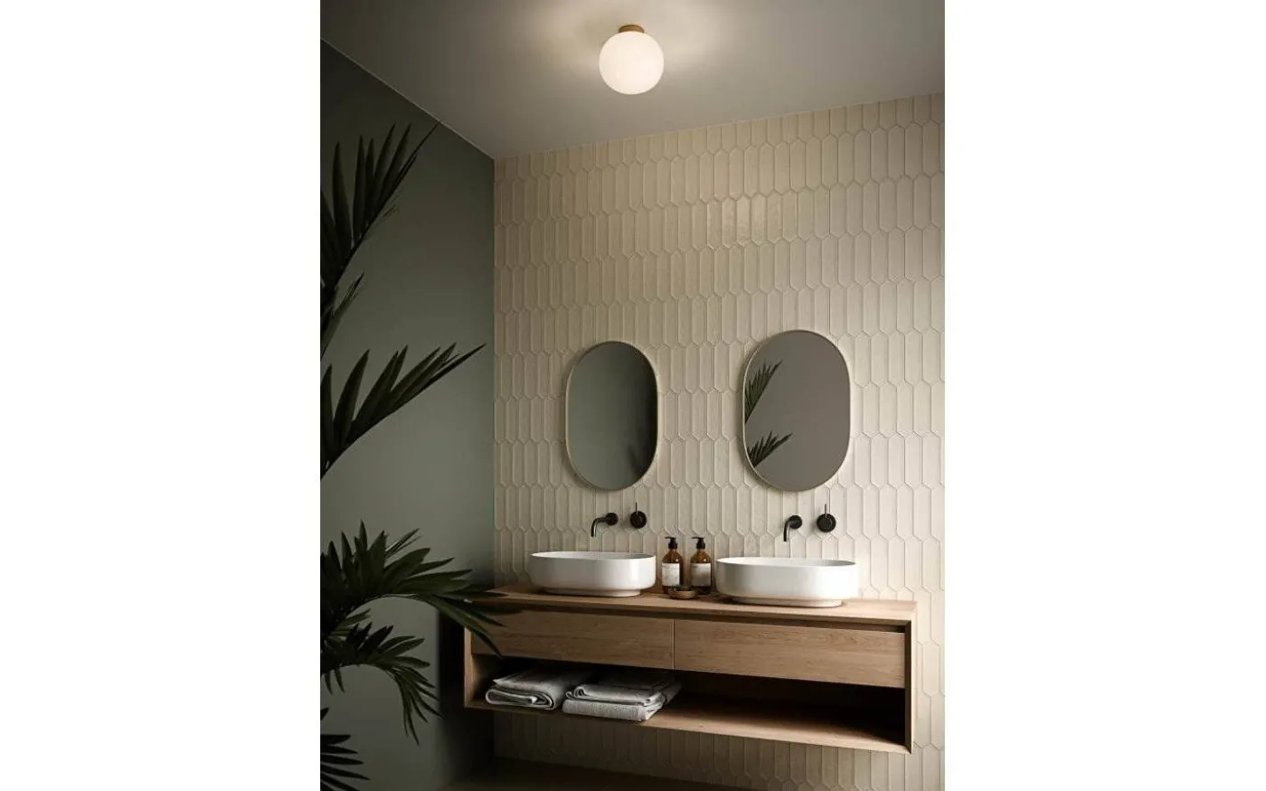 Alton Plafond 28cm Mässing/Opal