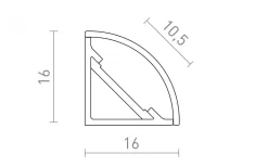 Aluminiumprofil 1,6x1,6cm Hörn 1m