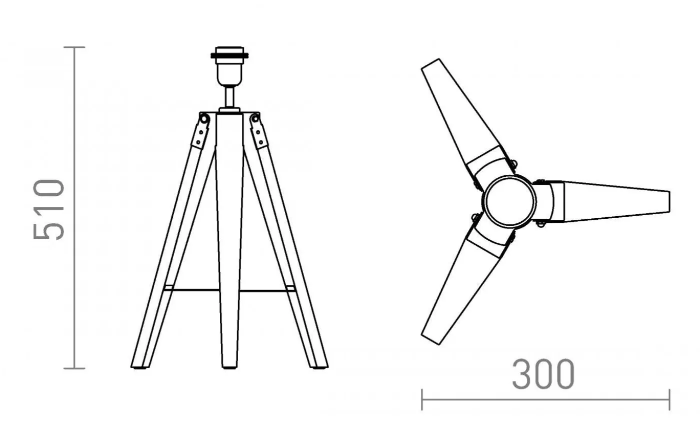 Alvis Lampfot 60cm Bambu/Krom