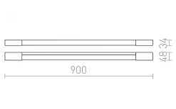 Amenity Vägglampa Krom 90cm LED 11W IP44 3000K