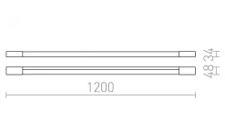 Amenity Vägglampa Krom 120cm LED 14W IP44 3000K