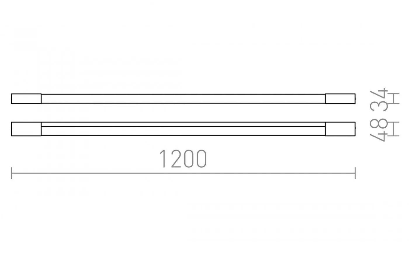 Amenity Vägglampa Krom 120cm LED 14W IP44 3000K