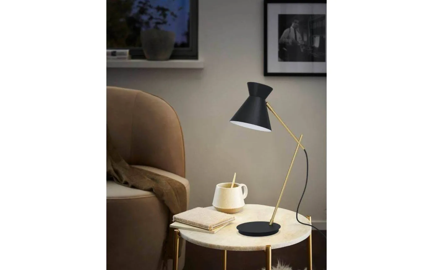 Amezaga Skrivbordslampa 58cm Svart/Mässing