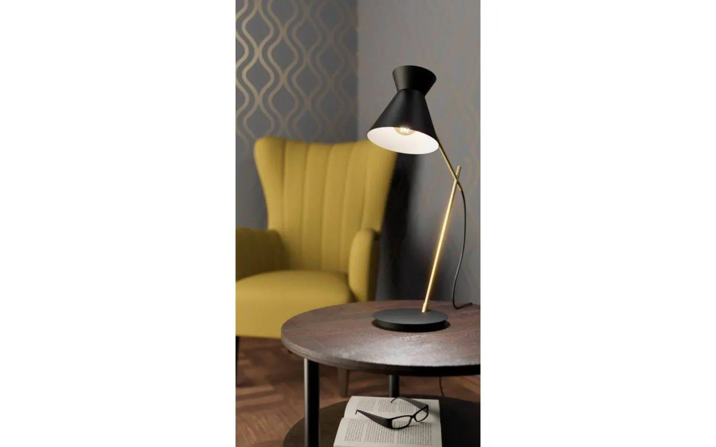 Amezaga Skrivbordslampa 58cm Svart/Mässing