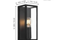 Amezola 1L Vägglampa Svart IP44
