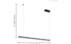 Amontillado Taklampa 116cm LED 3000K 27W Svart