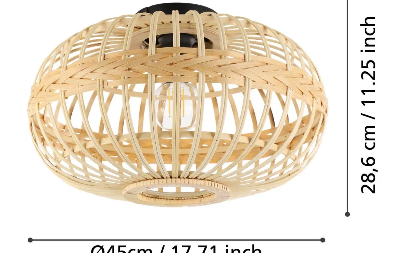 Amsfield Plafond 45cm Natur/Svart