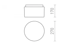 Arana Plafond 27cm Opal/Krom IP44