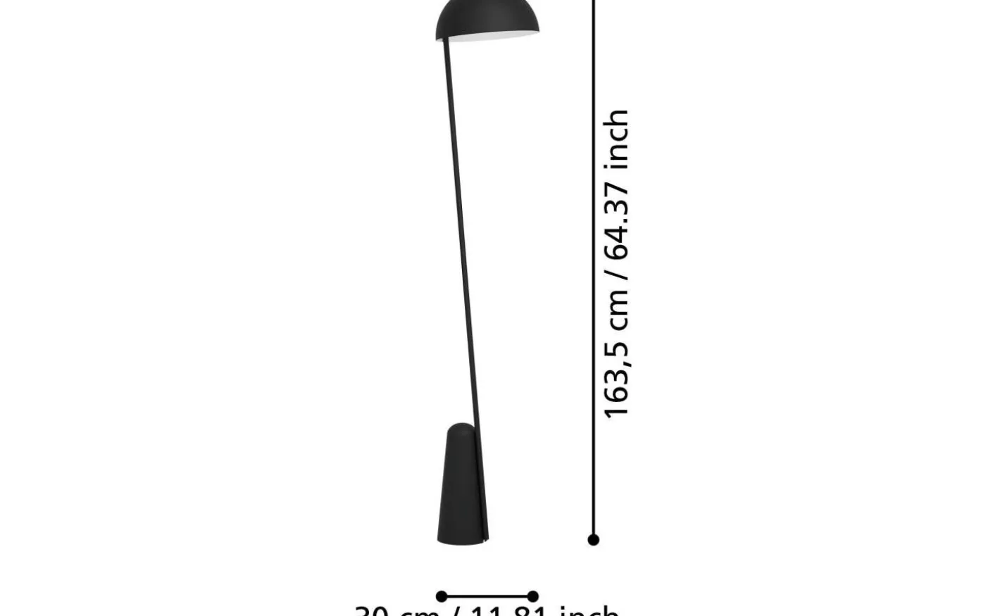 Aranzola Golvlampa 164cm Svart