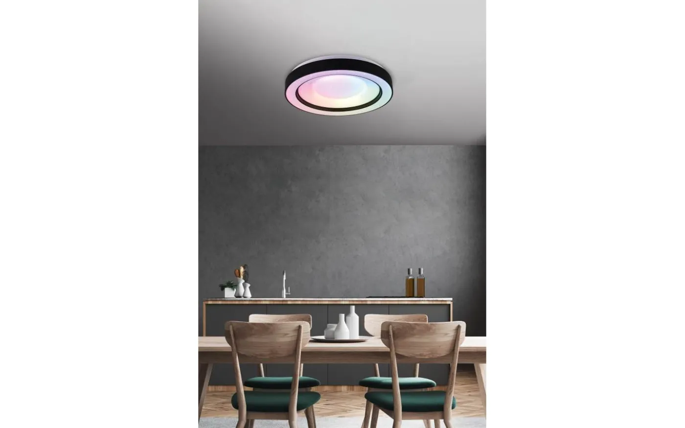 Arco Plafond LED 49cm mattsvart stjärnljus RGBW