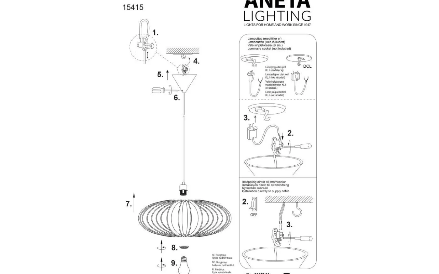 Arcos Taklampa 50cm Trä