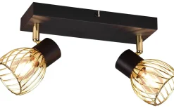 Ardon Spotlight 2-delad E14 mattsvart/polerad mässing