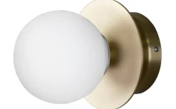 Art Deco Plafond/Vägglampa 16cm Borstad Mässing IP44