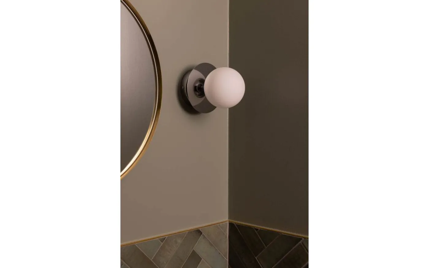 Art Deco Vägglampa/Plafond Krom/Vit IP44