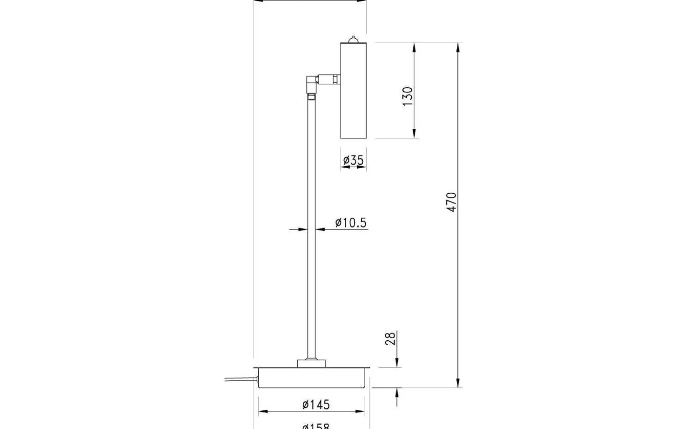 Artic Skrivbordslampa 52cm LED 6W 3000K Svart