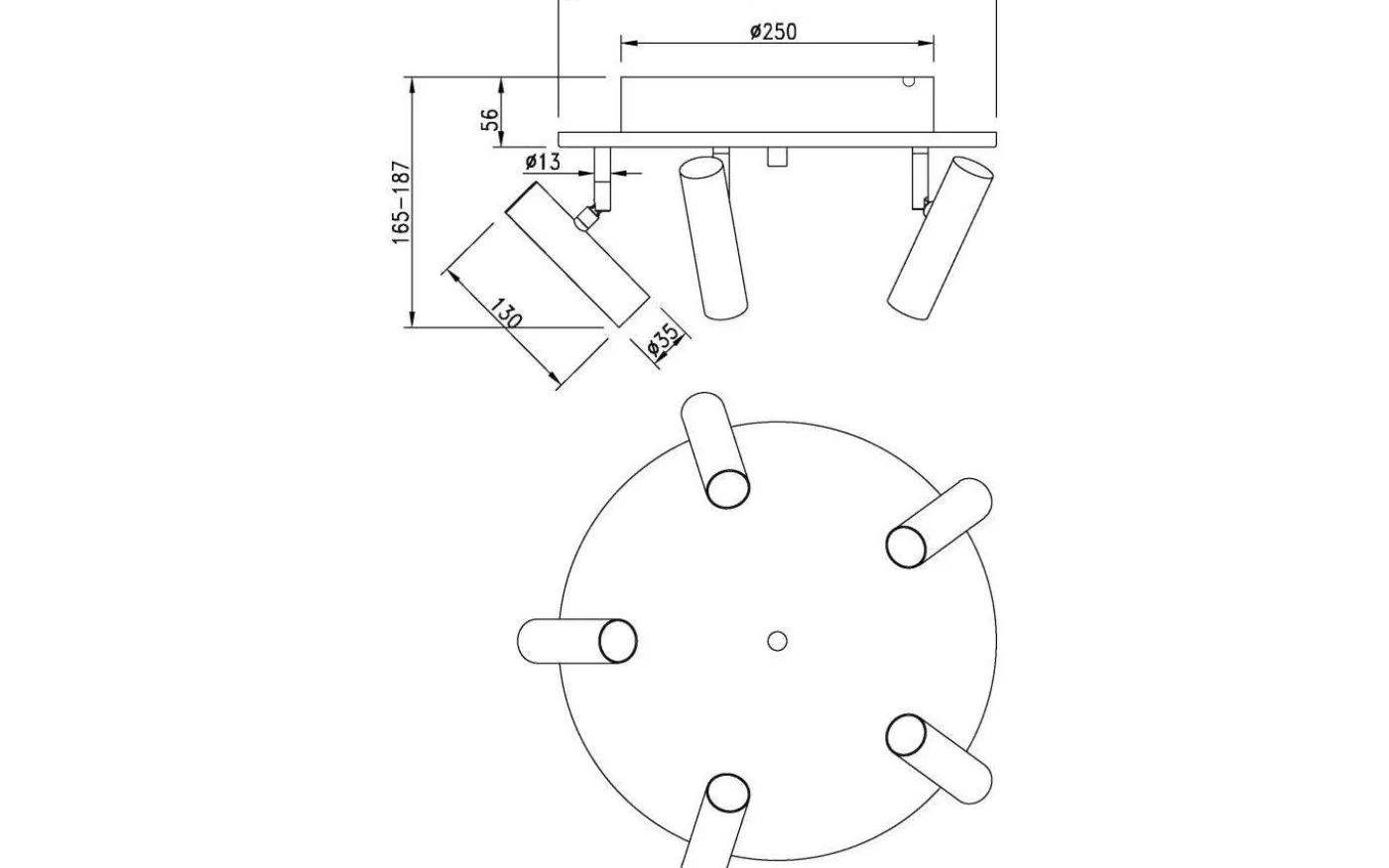 Artic Takspotlight 40cm LED 3x6W 3000K Vit